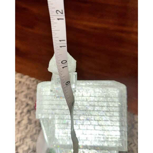 Christmas Glitter Snow Globe White Snowy Pines 12" Church LED Battery Operated - Picture 12 of 12